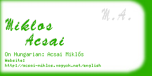 miklos acsai business card